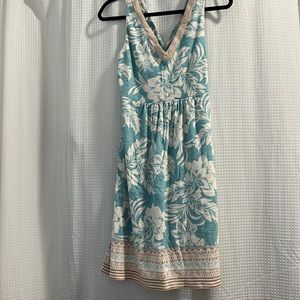 Tommy Bahama Sundress, Size Medium, Turquoise/White/Khaki